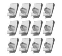 PATIKIL U-Style Clip-On Nut, 12 Pcs M6-1 Regular Extruded U-Nut U-Type Fasteners Hardware Nuts Manganese Steel for Automotive Metal Cars Motorcycles, Silver White