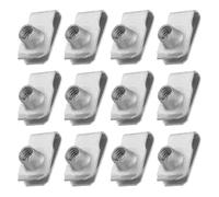 PATIKIL U-Style Clip-On Nut, 12 Pcs M8-1.25 Regular Extruded U-Nut U-Type Fasteners Hardware Nuts Manganese Steel for Automotive Metal Cars Motorcycles, Silver White