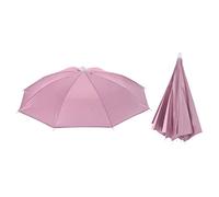 PATIKIL Umbrella Hat, 2 Pack 20 Inch Folding Sun Rain Cap Hands Free Fishing Umbrella Hat for Golf Fishing Camping Outdoor, Pink