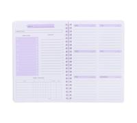 PATIKIL Undated Weekly Planner, A5 8.3 x 5.7 Inches 52 Sheets Weekly to Do List Planner Daily Goals Notebook with Spiral Binding Habit Tracker, Purple