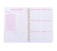 PATIKIL Undated Weekly Planner, A5 8.3 x 5.7 Inches 52 Sheets Weekly to Do List Planner Daily Goals Notebook with Spiral Binding Habit Tracker, Pink