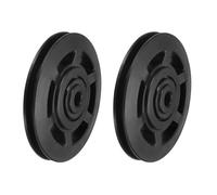 PATIKIL Universal Bearing Pulley Wheel 95mm/3.7", 2 Pack Nylon Bearing Pulley Wheel Lifting Bearing Wheel Replace for Gym Equipment Part Cable Machine