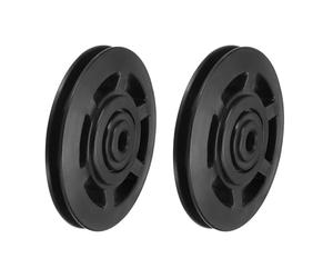 PATIKIL Universal Bearing Pulley Wheel 95mm/3.7", 2 Pack Nylon Bearing Pulley Wheel Lifting Bearing Wheel Replace for Gym Equipment Part Cable Machine