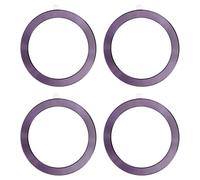 PATIKIL Universal CD Stripe Magnetic Adapter Ring, 4 Pcs Ultra-Thin Sticker Ring Adhesive Nickel-Iron Alloy for Phone Cases Holder Wireless Charging Car Mount Kit, Dark Purple