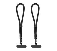 PATIKIL Universal Hand Wrist Strap Lanyard, 2Pack Polyester Adjustable Phone Strap with Stainless Steel Patch Multifunctional Cell Phone Lanyard for Most Smartphones, Black