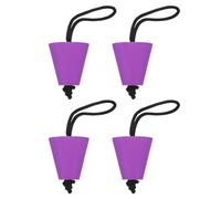 PATIKIL Universal Kayak Scupper Plug Kit, 4 Pack Silicone Scupper Plugs Fit for 0.79" to 1.5" Scupper Holes Drain Holes Stopper Bung with Cord for Kayaks Canoes Yachts, Purple