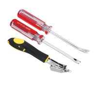 PATIKIL Upholstery Staple Remover, 4" V Straight 4" V Curved Set Construction Staple Puller Staple Nail Tack Tool for Furniture Wooden Floor Photo Frame, Red