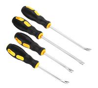 PATIKIL Upholstery Staple Remover, 4" V Straight Curved 6" U V Shape Construction Staple Puller Staple Nail Tack Tool for Furniture Wooden Floor Photo Frame, Yellow