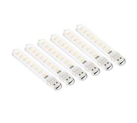PATIKIL USB Night Light, 5 Pack Portable Plug-in Mini LED Lamp Stick 8 Beads for Home Decor Reading Sleeping Camping, Warm White