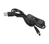 PATIKIL USB to DC 5.5x2.1mm Extension Cable with ON/Off Switch, Male Extension Cords Power Adapter Support Controller Connector for Fans LED Strips, Black