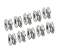 PATIKIL V-Groove Bearing, 10 Pack 4x13x6mm V Groove Guide Pulley Carbon Steel Sealed Ball Bearings Rail Roller Bearing Wheel for Track Liner Motion System