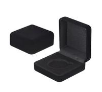 PATIKIL Velvet Challenge Coin Presentation Display Box, 38mm Coin Display Case Badge Gift Storage Protective Holder for Commemorative Medals Tokens Collection, Black