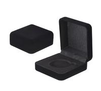PATIKIL Velvet Challenge Coin Presentation Display Box, 40mm Coin Display Case Badge Gift Storage Protective Holder for Commemorative Medals Tokens Collection, Black