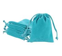 PATIKIL Velvet Gift Bags, 20 Pack 2.8 x 3.6 Inch Velvet Drawstring Jewelry Pouches Mini Gift Packaging Bag for Wedding Favor Party Birthday Festivals, Peacock Blue