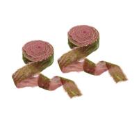 PATIKIL Velvet Ribbon 1.2 Inch x 3 Yard, 2 Roll Crinkled Handmade Frayed Edge Vintage Ribbons for Gift Wrapping Christmas Tree Ornament Wedding Wreath Craft Home Decor, Cinnamon
