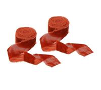 PATIKIL Velvet Ribbon 1.5 Inch x 3 Yard, 2 Roll Crinkled Handmade Frayed Edge Vintage Ribbons for Gift Wrapping Christmas Tree Ornament Wedding Wreath Craft Home Decor, Rust Red