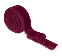 PATIKIL Velvet Ribbon, 1 Inch x 6 Yard Wide Handmade Frayed Raw Edge Thick Fringe Ribbon Wide Fringe Fabric Ribbons for Gift Wrapping Wedding Bouquet Christmas Decor, Burgundy