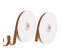 PATIKIL Velvet Ribbon 3/8 Inch 10 Yard, 2 Rolls Polyester Single Face Spool for Gift Wrapping Wedding Flower Bouquet Bow Handmade Craft Decorations, Khaki