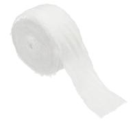 PATIKIL Velvet Ribbon for Gift Wrapping 1-1/2 Inch x 3 Yard, Handmade Frayed Vintage Ribbons Raw Edge Ribbons for Christmas Tree Bridal Bouquet Wedding Decor, White