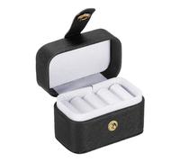 PATIKIL Velvet Ring Box, 4 Slots Travel Ring Box Jewelry Holder Portable Mini Jewelry Case for Rings Earrings Women Gift, Black