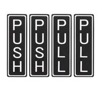 PATIKIL Vertical Push Pull Door Sign, 2Pcs 6"x2" Waterproof Push Pull Door Entrance Signs for Home Office Restroom Business Meeting Door, Black