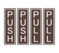 PATIKIL Vertical Push Pull Door Sign, 2Pcs 6"x2" Waterproof Push Pull Door Entrance Signs for Home Office Restroom Business Meeting Door, Dark Brown