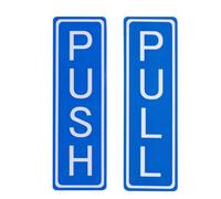 PATIKIL Vertical Push Pull Door Sign, 4"x1.25" Waterproof Push Pull Door Entrance Signs for Home Office Restroom Business Meeting Door, Blue