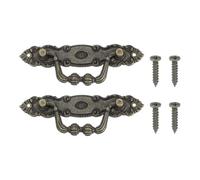 PATIKIL Vintage Decorative Handles 3.9x1.34, 2 Pcs Drawer Handles with Screws for Cabinet Wooden Box Case Wardrobe Cupboard Dresser Furniture Hardware, Bronze Tone