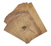 PATIKIL Vintage Gift Card Envelopes Set, 10 Set 150 G V Flap Christmas Card Envelope with Letter Rose Leaf Accessories for Birthday Wedding, Retro