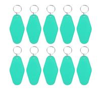 PATIKIL Vintage Motel Keychain, 10 Pack Blank Hotel Keychains Rhombus Retro Key Tag for DIY Crafts Ornament Backpack Luggage Labels Tags, Mint
