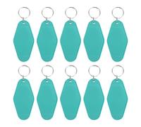 PATIKIL Vintage Motel Keychain, 10 Pack Blank Hotel Keychains Rhombus Retro Key Tag for DIY Crafts Ornament Backpack Luggage Labels Tags, Lake Green