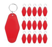 PATIKIL Vintage Motel Keychain, 16 Pack Blank Hotel Keychains Rhombus Retro Key Tag for DIY Crafts Ornament Backpack Luggage Labels Tags, Red