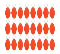 PATIKIL Vintage Motel Keychain, 24 Pack Blank Hotel Keychains Rhombus Retro Key Tag for DIY Crafts Ornament Backpack Luggage Labels Tags, Orange Red