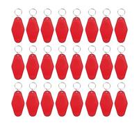 PATIKIL Vintage Motel Keychain, 24 Pack Blank Hotel Keychains Rhombus Retro Key Tag for DIY Crafts Ornament Backpack Luggage Labels Tags, Red