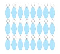 PATIKIL Vintage Motel Keychain, 24 Pack Blank Hotel Keychains Rhombus Retro Key Tag for DIY Crafts Ornament Backpack Luggage Labels Tags, Sky Blue