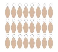 PATIKIL Vintage Motel Keychain, 24 Pack Blank Hotel Keychains Rhombus Retro Key Tag for DIY Crafts Ornament Backpack Luggage Labels Tags, Khaki