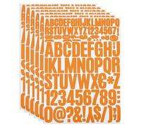 PATIKIL Vinyl Letters Numbers Stickers Kit, 612 Pieces 6 Sheets Self Adhesive Decals for Mailbox Sign Address DIY Crafts Card (Orange)