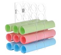 PATIKIL Vinyl Roll Storage Rack, 15 Holes | Aperture 1.97 Inch Vinyl Roll Holder Art Supply Storage Organizer for Office Home Craft Room, Transparent