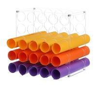 PATIKIL Vinyl Roll Storage Rack, 25 Holes | Aperture 1.97 Inch Vinyl Roll Holder Art Supply Storage Organizer for Office Home Craft Room, Transparent