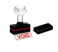 PATIKIL Void Stamp Self Inking, Red Ink Office Stamps Pre Inked Message Stamp Refillable Business Stamp, Black