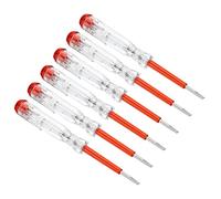 PATIKIL Voltage Tester AC 150-500V Contact Electrical Detector Slotted Screwdriver Tester Pen with Neon Tube, Clear Red, Pack of 6