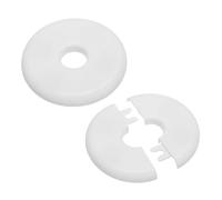 PATIKIL Wall Split Flange 0.65" (16.5mm),2 Pcs ABS Round Self-Adhesive Escutcheon Plate Buckle Water Pipe Cover for Kitchen Bathroom Arm Pipe Faucet Decoration, White