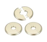 PATIKIL Wall Split Flange 0.65"/16.5mm, 3Pcs ABS Round Self-Adhesive Escutcheon Plate Cover Buckle for Water Pipe Faucet Decoration, Gold