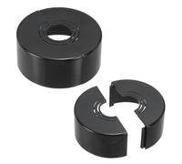 PATIKIL Wall Split Flange 0.8/1/1.3 Inch, 2Pcs 1.2" Thicken Cuttable ABS Round Escutcheon Plate Cover Buckle for Water Pipe Faucet Decoration, Black