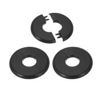 PATIKIL Wall Split Flange 1.1"/28mm, 3Pcs ABS Round Self-Adhesive Escutcheon Plate Cover Buckle for Water Pipe Faucet Decoration, Black