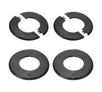 PATIKIL Wall Split Flange 130mm / 5.1" OD, 4 Pcs Round Escutcheon Plate Cover PPR Plumbing Cover Plates with Self-Adhesive Tape for 64mm / 2.5" Dia Water Pipe Faucet, Black