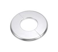 PATIKIL Wall Split Flange 2.01" (51mm),1 Pcs ABS Round Self-Adhesive Escutcheon Plate Buckles Water Pipe Cover for Kitchen Bathroom Arm Pipe Faucet Decoration, Silver