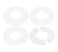 PATIKIL Wall Split Flange 2.52"/64mm, 4Pcs ABS Round Self-Adhesive Escutcheon Plate Cover Buckle for Water Pipe Faucet Decoration, White
