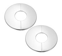 PATIKIL Wall Split Flange 2" (53mm),2 Pcs Stainless Steel Round Self-Adhesive Escutcheon Plate Plumbing Wall Cover for Kitchen Bathroom Arm Pipe Faucet Decoration, Silver