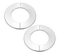 PATIKIL Wall Split Flange 3.7" (93mm),2 Pcs Stainless Steel Round Self-Adhesive Escutcheon Plate Plumbing Wall Cover for Kitchen Bathroom Arm Pipe Faucet Decoration, Silver